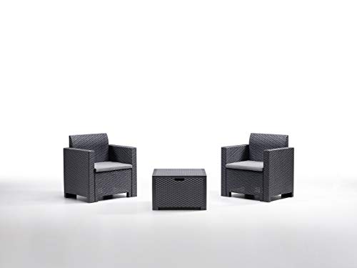 Bica Set Nebraska Terrace, 2 Plazas, Antracita, 155x150x79 cm