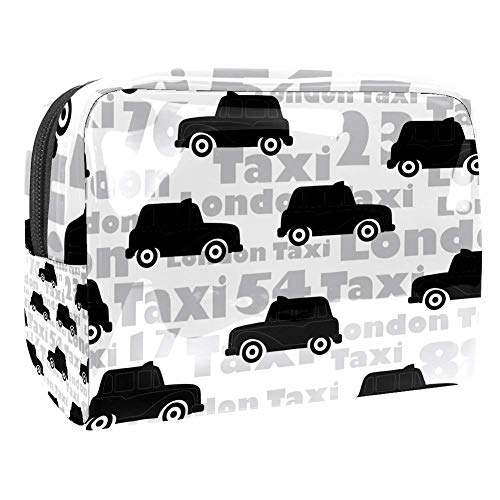 Bolso cosmético del Maquillaje Taxi Coche Negro Bolsa de Viaje organizadora Impermeable de Gran Capacidad para señoras perezosas 18.5x7.5x13cm