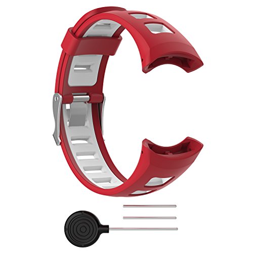 BoLuo Correa para Suunto M5,Bandas Correa Repuesto,Correas Reloj,Silicona Reloj Recambio Brazalete Correa Repuesto Strap para Suunto Quest/Suunto M1/Suunto M2/Suunto M3 /Suunto M4/M5 Watch (rojo)