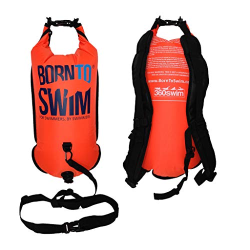 BornToSwim® - Mochila unisex impermeable para nadadores y triatletas Swimrun con logo Born To Swim (35 x 70 cm, bolsa seca)