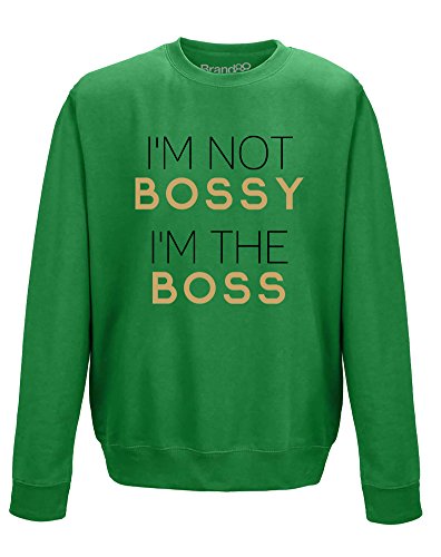 Brand88 I'm Not Bossy, Sudadera Adultos - Verde/Negro XL = 122cm