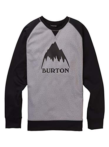 Burton Crown Bonded Sudadera, Hombre, Gray Heather/True Black, S