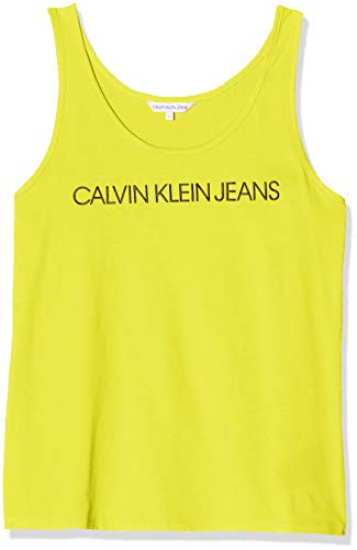 Calvin Klein Institutional Logo Tank Top, Amarillo (Solar Yellow Zhn), S para Mujer