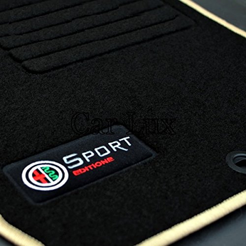 Car Lux AR06117 - Alfombras Alfombrillas Medida Edition Velour para Alfa Romeo 159 Desde 2015-