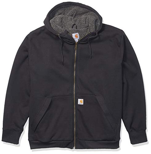 Carhartt Sherpa-Lined Midweight Full-Zip Sweatshirt Sudadera, Black, XL Regular para Hombre