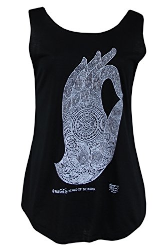 Chaleco bohemio para mujer con diseño de mandala de Buda, yoga, elefante, tigre, chang Beer Lager, Muay, sin mangas, bohemio, chaleco de columpio acampanado de algodón | importación de Reino Unido