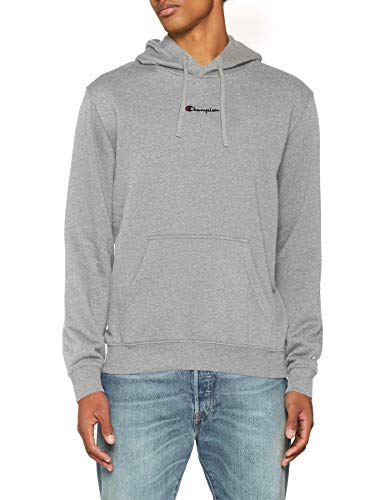 Champion Hombre - Sudadera con Capucha Classic Small Logo - Gris, XL