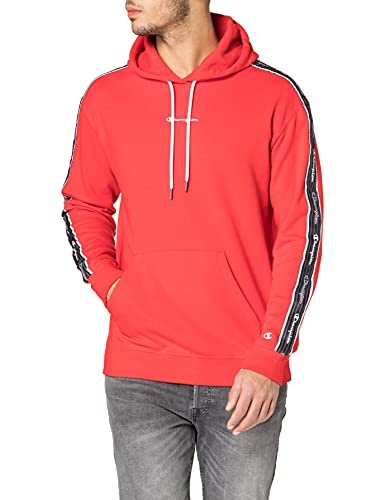 Champion Seasonal American Tape Hooded Sweatshirt Sudadera con Capucha, Red, S para Hombre