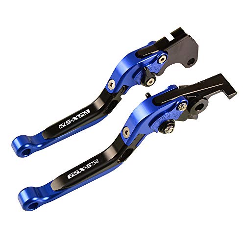 CNC Conjunto de Palanca de Embrague y Freno Extensibles Plegables para Suzuki GSX-S 750 GSXS 750 2011-2019 Azul