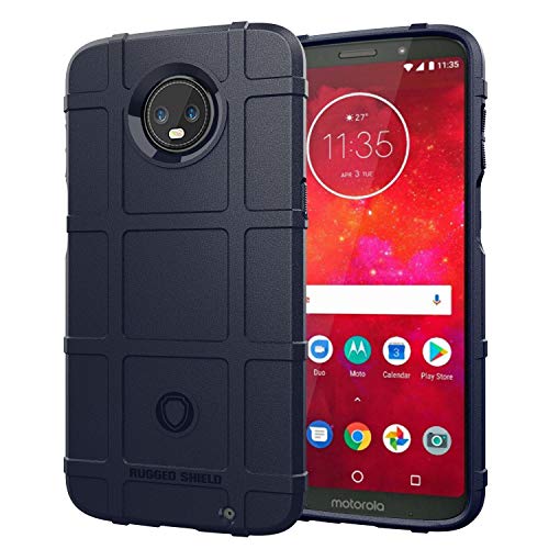 Compatible con Moto Z3 Play Funda TPU suave silicona Teléfono Móvil ultradelgado Anti-Drop Carcasa Lightweight Teléfono Móvil Funda Slim Fit Protector de pantalla Case azul Talla única