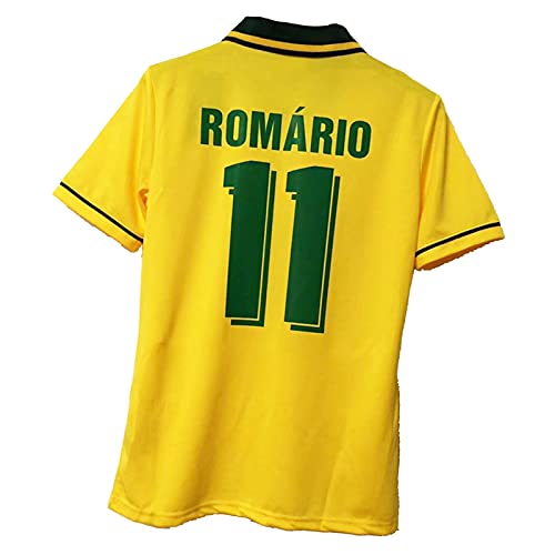 CWWAP 1994 Retro Legendario Brasil Jersey Jersey # 11romário Soccer Jersey Camiseta, Entrenamiento Adulto Uniforme Sudadera, Regalos para Fans #11-XL