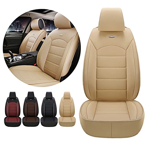 Delanteros Juegos de Funda de Asiento Universales para Suzuki Ignis Cómodo Juegos de Cubreasientos Compatible con 95% de Automóviles Beige