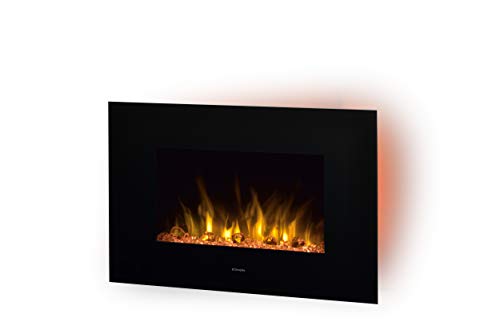 Dimplex Toluca de Luxe Wall-mountable fireplace Eléctrico Negro Interior - Chimenea (230 V, 50 Hz, 2000 W, 10 W, 2000 W, 820 mm)