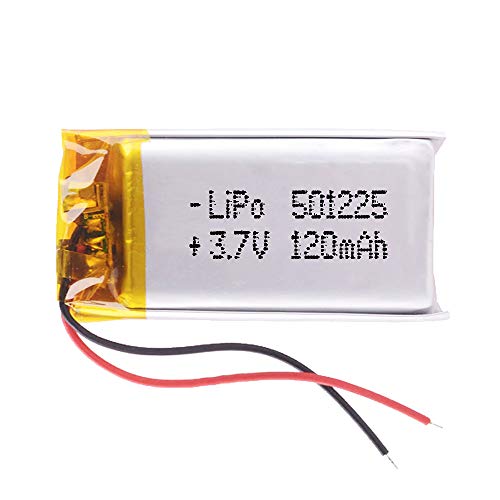 DronePost Batería 501225 LiPo 3.7V 120mAh 1S Recargable teléfono portátil vídeo mp3 mp4 luz led GPS (3.7V|120mAh|501225)