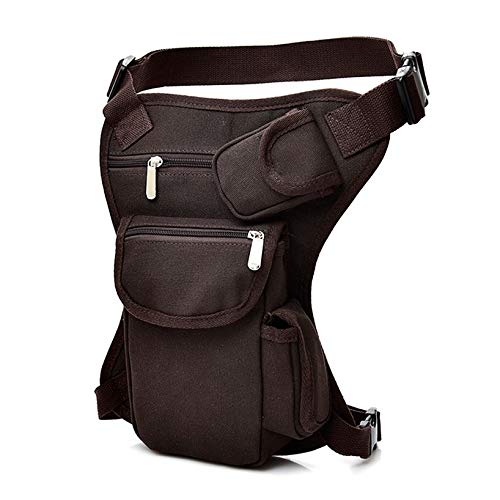 Ducomi Bolso de Pierna para Hombre - Riñonera para Moto, Camping, Senderismo, Ciclismo y Viaje, Bolso Riñonera para Motociclista de Muslos Táctico y Multibolsillos, Regalo para Hombre (Cafè)