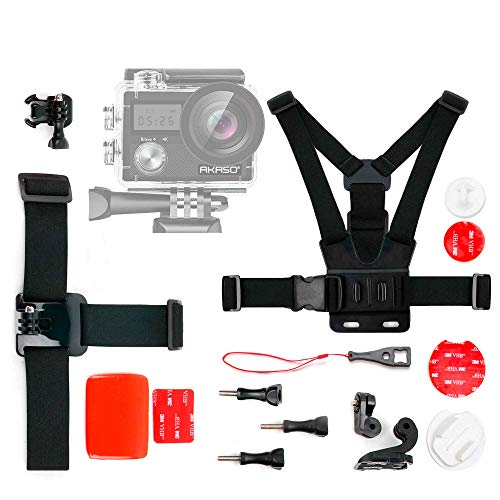 DURAGADGET Kit de Accesorios para Cámara Deportiva AKASO Brave 4, AKASO V50 Pro, COOAU 4K WiFi Sports Camera, LILIKU HD-US-258