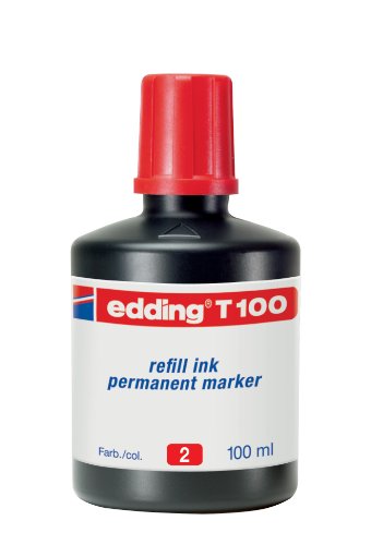 Edding T100-02 - Frasco tinta, color rojo, 736674