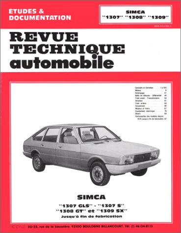 E.T.A.I - Revue Technique Automobile 355.3 - TALBOT SIMCA - 1301/1307/1308/1309 - 1970 à 1979