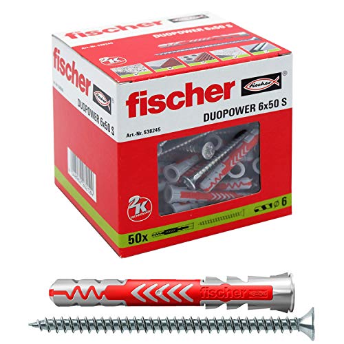 fischer 538245 Duopower 6x50 S, Gris y rojo