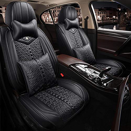 Funda Asiento Coche Universales para la mayoría de los vehículos Todoterreno para Ford Focus Fusion Edge Escape Hyundai Sonata Tucson Jeep Renegade (Juego Completo, Negro), 5 Asientos Coffee 02