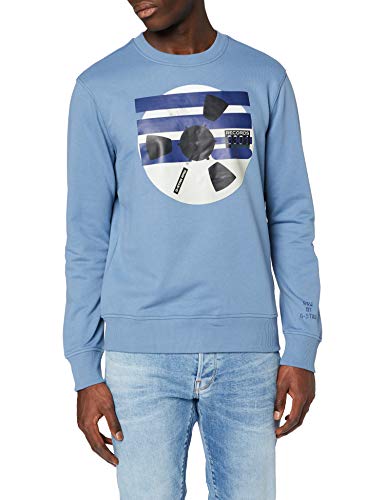 G-STAR RAW Record Reel Sudadera, Azul (Delft A613-825), M para Hombre