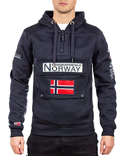 Geographical Norway Sudadera con capucha para hombre azul marino M