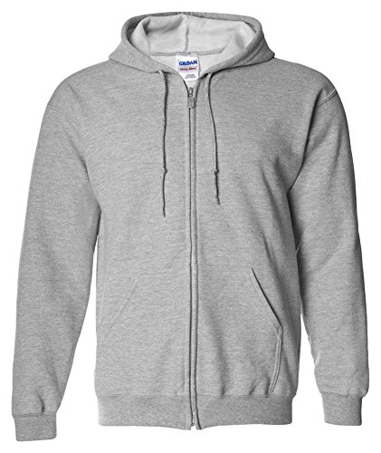 Gildan Men's 18600 Heavy Blend Adults Full Zip Hoodie Medium Ash