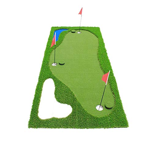 Golf Poner colchonetas, Golf Putting Practice/Golf Practice Mat Interior Interior Interior, con Putter, 3 goles y 3 Bandera, Practica de Golf Interior y al Aire Libre WTZ012 (Color : Green)