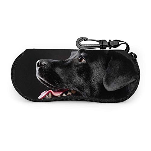 GOSMAO Funda Gafas Perro perdiguero de labrador negro Neopreno Estuche Ligero con Cremallera Suave Gafas Almacenaje