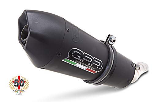 GPR EXHAUST SYSTEM Tubo de escape GPR silenciador para Kymco Ak 550 2017/19 Terminal de escape homologado para el ruido Euro 4 con empalme Decatalizador Racing, Serie Gpe Anniversary Black Titanium