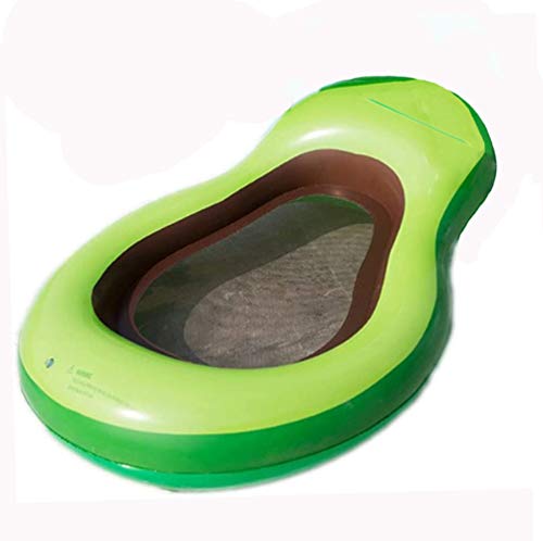 Hamaca Piscina Aguacate para Adultos Flotante Fila de Flotador Hamaca de Agua Inflable Colchón de Aire Anillo de Natación Flotantes con Malla para Adultos y Niños(Avocado)