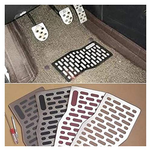 Happy Shop Alfombrilla para Coche Car Floor Mats Auto Aluminio Pad Placa del Pedal del pie Rest Mats Compatible con Opel Astra G H J K Insignias Vectra C Zafira B Corsa B C D E Agarre Antideslizante