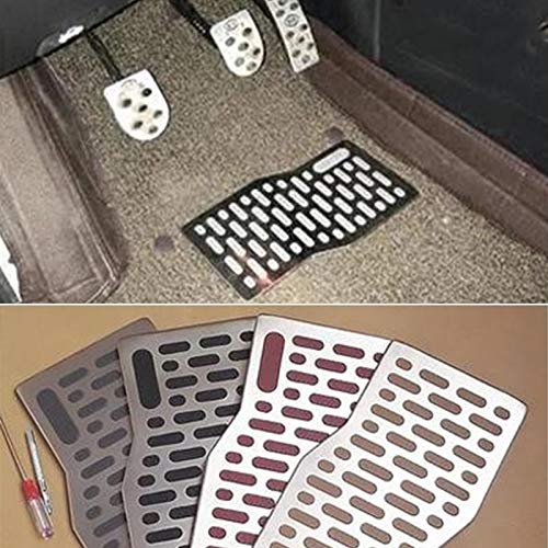 Happy Shop Alfombrilla para Coche Coche tapetes de Aluminio del cojín del Pedal Placa reposapiés Mats Compatible con Toyota Corolla Furia Harrier Hilux IQ Matrix RAV4 Yaris Agarre Antideslizante