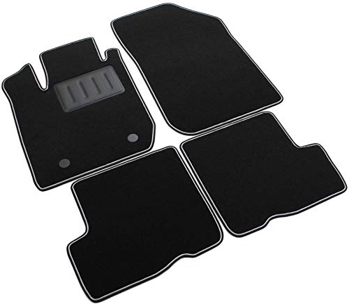 IL TAPPETO AUTO BY FABBRI 3 ilTappetoAuto Sprint00701 - Alfombrillas para Coche, moqueta Negra, Antideslizante, Borde Negro con Ribete Gris, talonera de Goma, Lado del Conductor