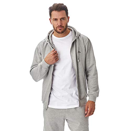 Iron Mountain Rigenerata morbido Pile Zip Hoody Hooded Sweatshirt, Grigio Chiaro Marl, Grande Mens