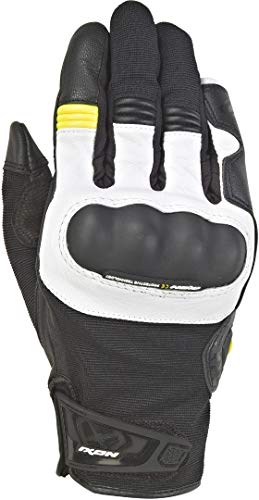 Ixon Rs Grip 2 - Guantes para moto (talla XL), color negro, blanco y amarillo