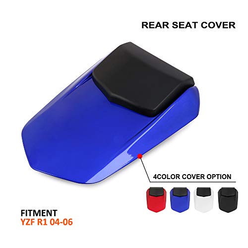 JFG RACING Cubierta trasera para asiento trasero de motocicleta para Yamaha R1 2004-2006 (azul)