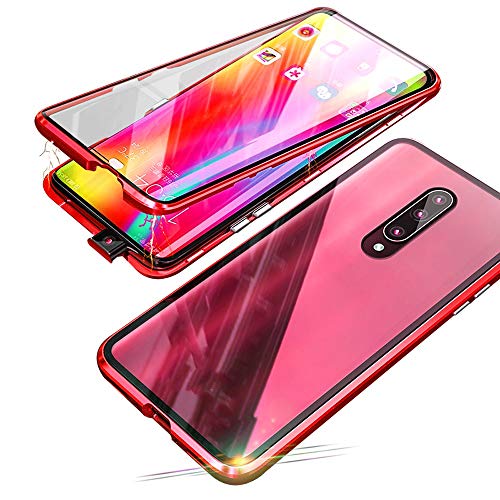 Jonwelsy Funda para Xiaomi Mi 9T / 9T Pro (6,39 Pulgada), 360 Grados Delantera y Trasera de Transparente Vidrio Templado Case Cover, Fuerte Tecnología de Adsorción Magnética Metal Bumper Cubierta