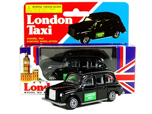 Juguete Taxi Negro de Londres - Modelo Coche de Metal Fundido a Presión / Ruedas Móviles / Black Cab / Recuerdo Británico de Inglaterra Reino Unido