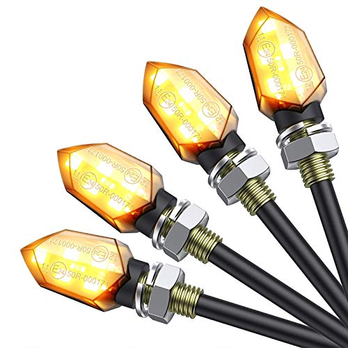 Justech Intermitentes Moto Homologados 4pcs Led Luces de Señal de Giro Indicador de Motocicleta Impermeable Universal 3528 LED Indicador Para Motocicleta Moto Harley