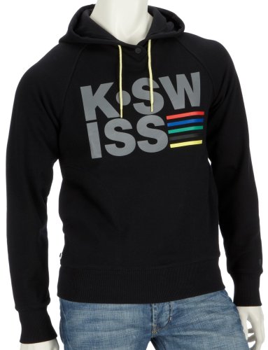 K-Swiss – Sudadera para Hombre Spell out con Capucha, Black Negro Negro Talla:Small