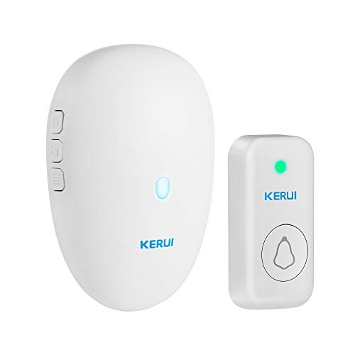 KERUI M521 Timbre inalámbrico para Puerta, Timbre Impermeable con 57 agradables melodías, 4 Niveles de Volumen e indicador LED, Que Funciona a 1000ft (1 Receptor y 1 botón)