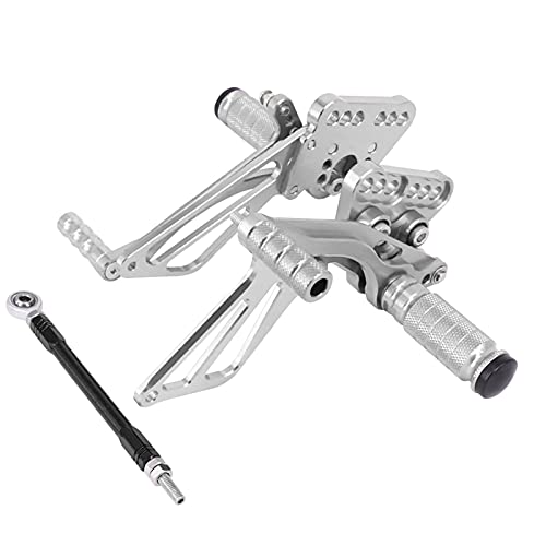 KIILING Accesorios para Motocicletas CNC Ajustable Peg PEGS Set Trasero Footpegs Footpasos para Suzuki GSX-R1000 GSXR1000 GSX R1000 2005-2006 (Color : Silver)