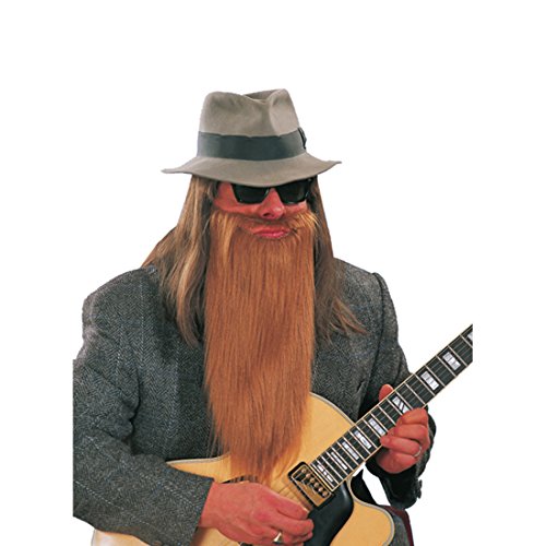 Larga ZZ Top Barba Rocker Bigotes marrón Barba Biker de barba Zi Zi Rocker Barba Fasching Barba Disfraz Accesorio