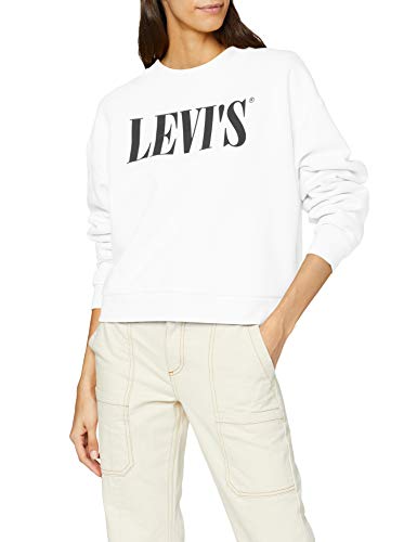 Levi's Graphic Diana Crew Sudadera, White (90's Serif White+ 0000), Mujer