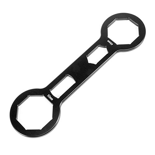 Llave de tapa de horquilla 1.8in / 2in Amortiguadores delanteros Herramienta de reparación de horquilla Remover Instalador Reparación(Negro)