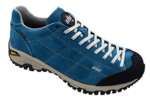 LOMER Maipos - Suede MTX, calzado bajo, empeine de piel, suela Vibram, membrana Mer-Tex, entresuela Eva, con cordones, para hombre Azul Size: 40 EU