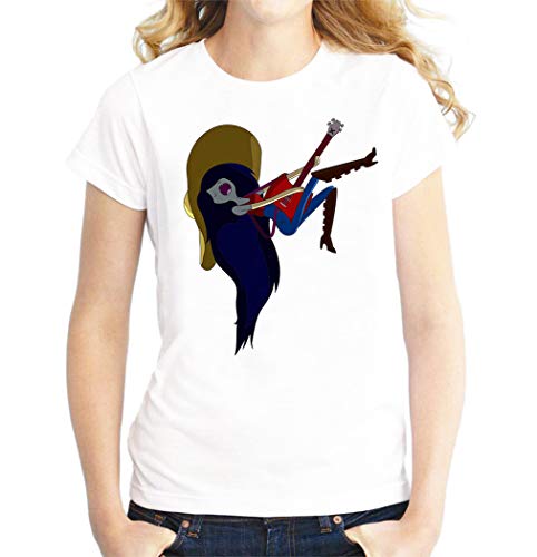 Marceline The Vampire Adventure Time Parodia Divertida T-Shirt Camiseta De Mujer Blanca M