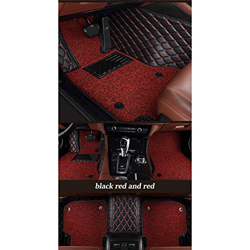 MDJFB Para Alfombrillas de Coche Personalizadas para Porsche Todos los Modelos Cayman Macan Cayenne Panamera Boxster 718 Accesorios para automóviles diseño automático | Alfombr,Black Red and Red