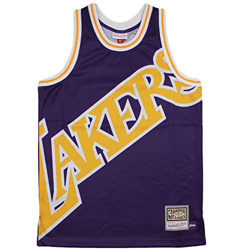 Mitchell & Ness Los Angeles Lakers Purple Big Face Jersey Swingman NBA HWC Basketball Trikot